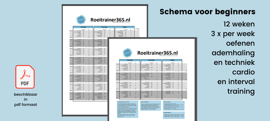 Schema voor beginners op de roeitrainer